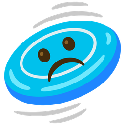 Frowning face and Flying disc