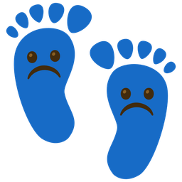 Frowning face and Footprints