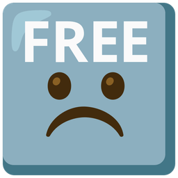 Frowning face and FREE button