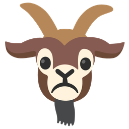 Frowning face and Goat