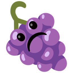 Frowning face and Grapes