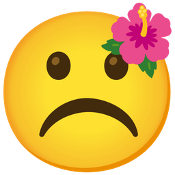 Frowning face and Hibiscus