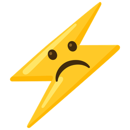 Frowning face and High voltage