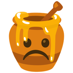 Frowning face and Honey pot