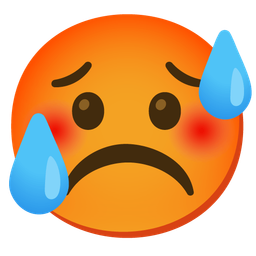 Frowning face and Hot face