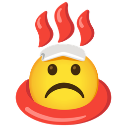 Frowning face and Hot springs