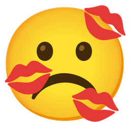 Frowning face and Kiss mark