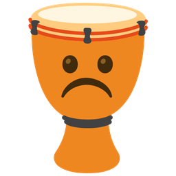 Frowning face and Long drum