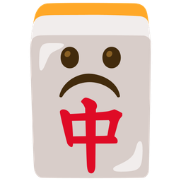 Frowning face and Mahjong red dragon