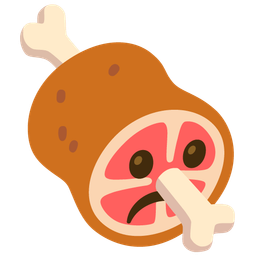 Frowning face and Meat on bone