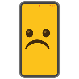 Frowning face and Mobile phone