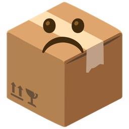 Frowning face and Package