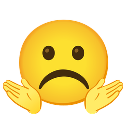 Frowning face and Person shrugging