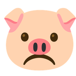 Frowning face and Pig face