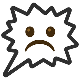 Frowning face and Right anger bubble