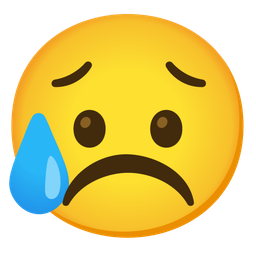 Frowning face and Sad but relieved face