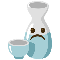 Frowning face and Sake