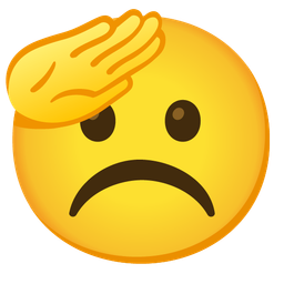 Frowning face and Saluting face