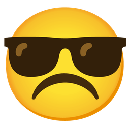 Frowning face and Smiling face with sunglasses