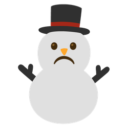 Frowning face and Snowman without snow