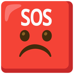 Frowning face and SOS button