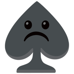 Frowning face and Spade suit