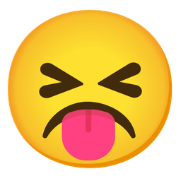 Frowning face and Squinting face with tongue