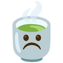 Frowning face and Teacup without handle