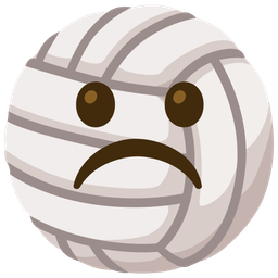 Frowning face and Volleyball