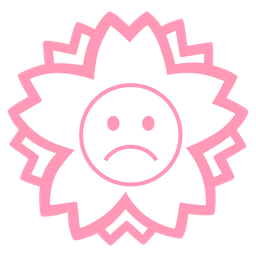 Frowning face and White flower