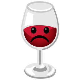 Frowning face and Wine glass