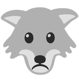 Frowning face and Wolf