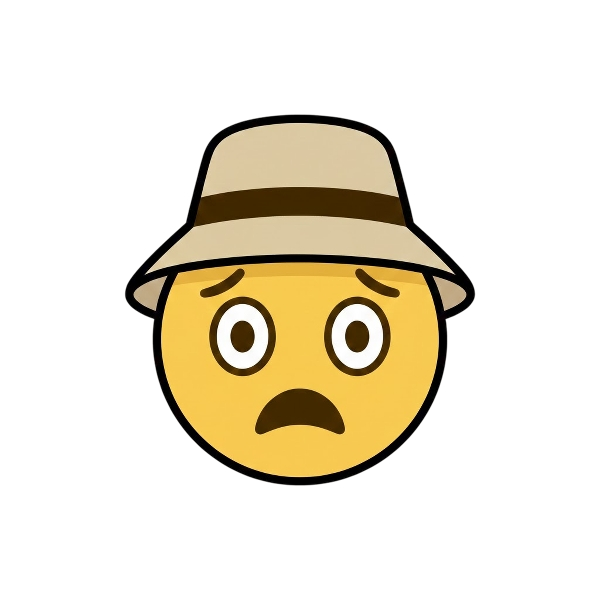 Frowning face and Woman’s hat