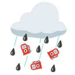 fuel pump and cloud with rain