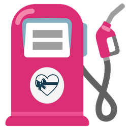 fuel pump and heart with ribbon