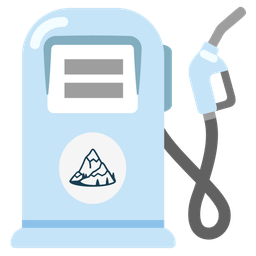 fuel pump and snow-capped mountain