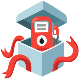 fuel pump and wrapped gift