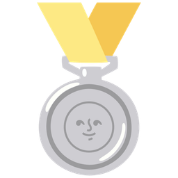 full moon face and 2nd place medal