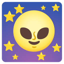 full moon face and alien