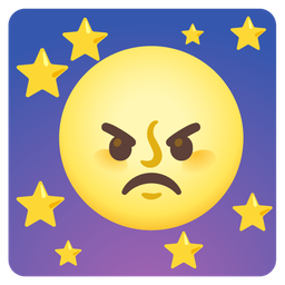 full moon face and angry face