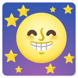 Full moon face and Beaming face with smiling eyes