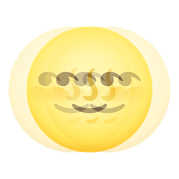 full moon face and beating heart