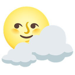 full moon face and cloud