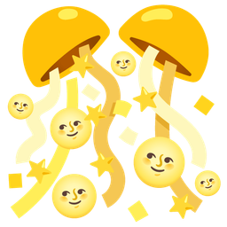 full moon face and confetti ball