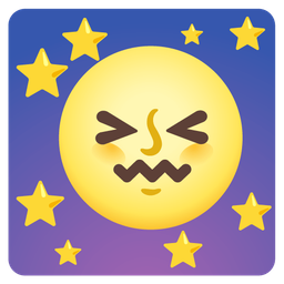 full moon face and confounded face