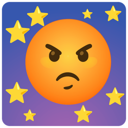 full moon face and enraged face