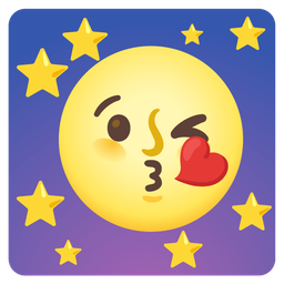 Full moon face and Face blowing a kiss