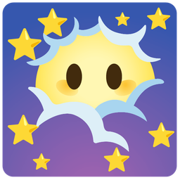 full moon face and face in clouds