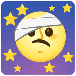 full moon face and face with head-bandage