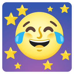 Full moon face and Face with tears of joy